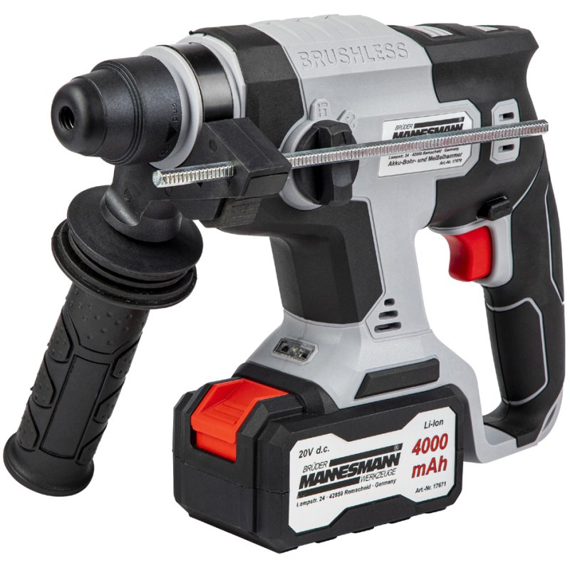 BRÜDER MANNESMANN accu boor- en beitelhamer, 20 volt, 4000 mAh, borstelloze motor